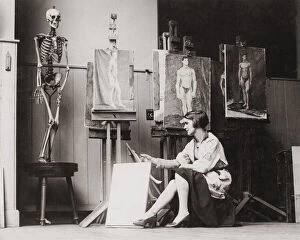 Student Collection: Art student at the Royal Academy, London, 1930 s