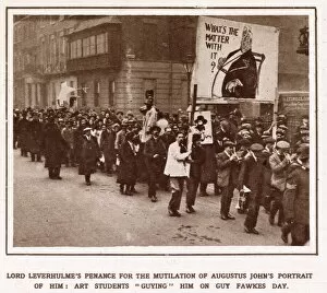 Images Dated 1st March 2021: Art students protest about Lord Leverhulme
