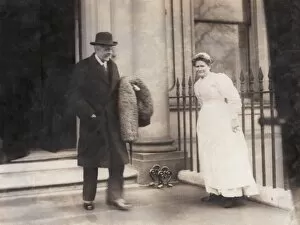 Housekeeper Gallery: Arthur Balfour leaving his London house