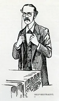 Carruthers Prints: Arthur Balfour, M.P. - cartoon caricature Self-Restraint