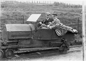 Alcock Gallery: Arthur Whitten Brown (right) and John Alcock in a railcar