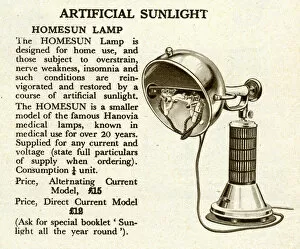 Images Dated 27th July 2017: Artificial sunlight lamps 1929