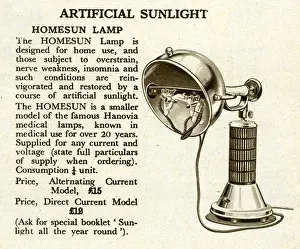 Treatments Prints: Artificial sunlight lamps 1929