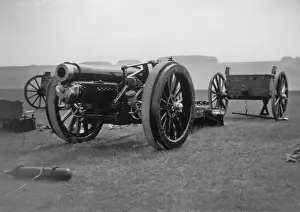 Artillery on display near Okehampton, Devon