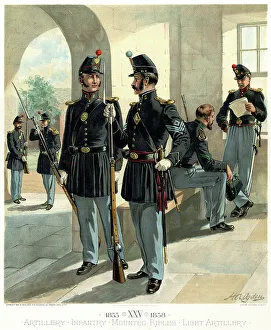 Artillery, Infantry, Mounted Rifles, Light Artillery