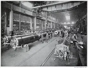 Arsenal Prints: Artillery manufacture at Woolwich Arsenal (the Royal Gun Company). Date: 1901