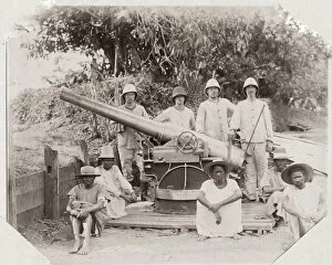 Images Dated 12th May 2021: Artillery piece and soldiers, Toamasina, Madagascar