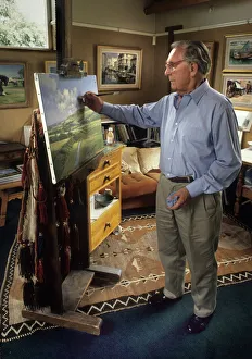Painter Collection: Artist Frank Wootton OBE (1911-1998) at his home studio