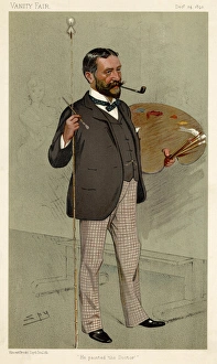 Artist Luke Fildes with Paint Brush