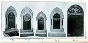 Headstones Prints: Artistic Memorial Various Headstone Gravestone