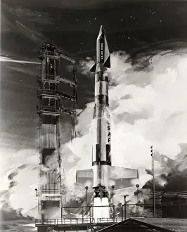 An artists impression of Dyna Soar during launch