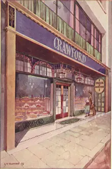Bakery Prints: Artists impression of the exterior of a city bakers shop with a smart yet tempting