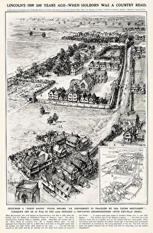 Roads Prints: Artist's impression of what Lincoln's Inn in Holborn, London. Date: circa 1422