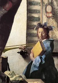 1675 Prints: The Artists Studio / The Art of Painting (Detail of the mode