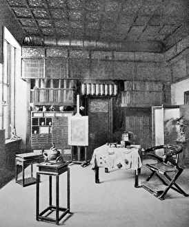 An artist's studio, Japan, early 1900s