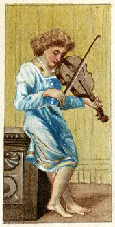 Auerbach Collection: Artwork by Florence Auerbach, boy playing violin