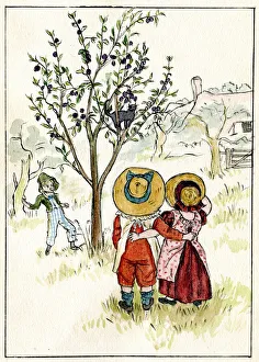 Auerbach Collection: Artwork by Florence Auerbach, children in a garden