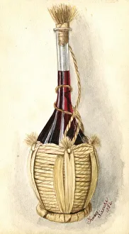 Auerbach Collection: Artwork by Florence Auerbach, flask of red wine