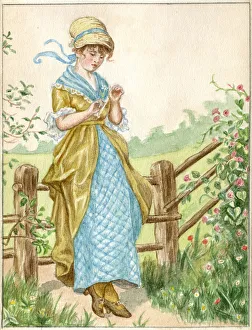 Auerbach Collection: Artwork by Florence Auerbach, girl with a daisy