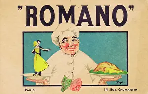 Gourmet Prints: Artwork for the Restaurant Romano, 14 Rue Caumartin, Paris