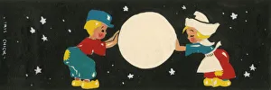 Clogs Gallery: Artwork suggestion for Party Tableware - Two Dutch children