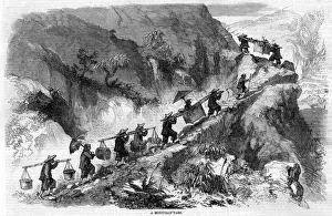 Images Dated 3rd January 2019: Ascending a mountain in China with coolies