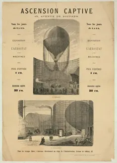 Tissandier Prints: Ascension captive. 42, avenue de Suffren tous les jours de 1