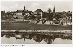 River Bank Prints: Aschaffenburg on the River Main, Germany
