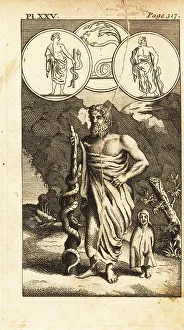 Roman Myth Prints: Asclepius or Hepius, Greek god of medicine