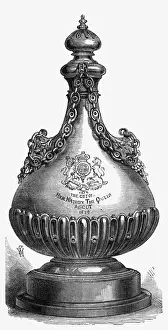 Flask Prints: Ascot race plate: Queen Victorias gift of a gold vase, 1874