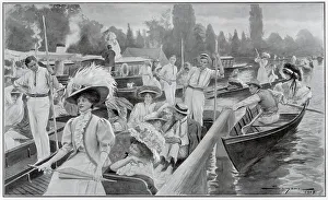 Locks Collection: Ascot Sunday outside Boulter's Lock 1908