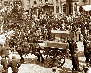 Ashbourne Prints: Ashbourne Market day, Victorian period