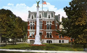 Fought Collection: Ashtabula, Ohio, USA - City Hall and Civil War Monument