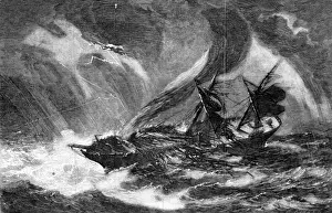 Flooded Prints: The Asia, dismastered by a waterspout, on her passage to Bom