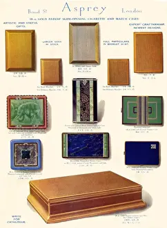 Asprey cigarette and match cases advertisement