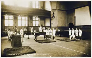 Gymnastics Prints: Assembly Hall - Westminster City School - Gym Lesson