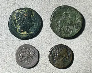 Coinage Prints: Two Asses. Bronze. 1st century. Denarius. Silver. Semis, Bro