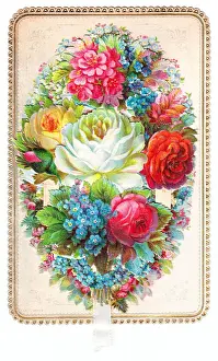 Assorted flowers on a greetings card