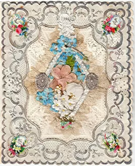 Fidelity Collection: Assorted flowers on an ornate Valentine card