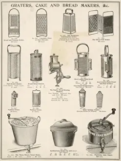 Utensil Prints: An assortment of graters, cake and breadmakers