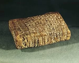 Cuneiform Gallery: Assyrian-Babylonian tablet with cuneiform characters