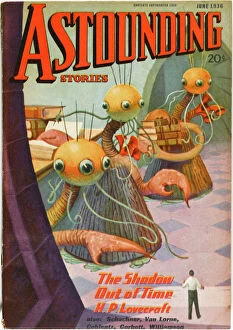 Alien Gallery: Astounding Stories Scifi magazine cover, Shadow out of Time