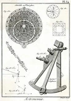 Nautical Prints: Astrolabe - Quadrant