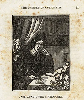 Astrologer Jack Adams drawing a horoscope, 17th century