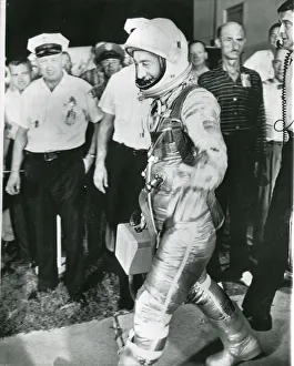 Astronaut Virgil ?Gus? Grissom leaves hangar, Cape Canaveral Astronaut Virgil ?Gus? Grissom leaves hangar, Cape Canaveral