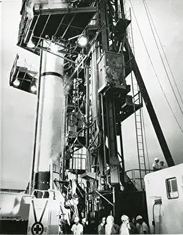 Lift Prints: Astronaut Virgil ?Gus? Grissom is raised in a lift to t?