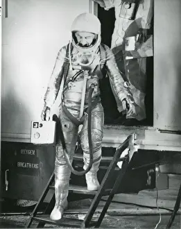 Astronaut Prints: Astronaut Virgil ?Gus? Grissom steps down from the van ?