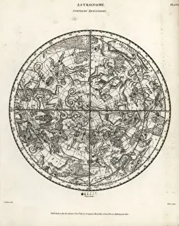 Abrahamrees Prints: Astronomical chart of the Northern hemisphere