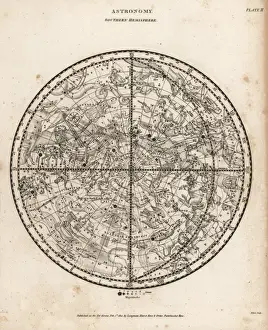 Abrahamrees Prints: Astronomical chart of the Southern hemisphere