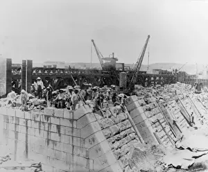 Aswan Prints: Aswan Dam under construction
